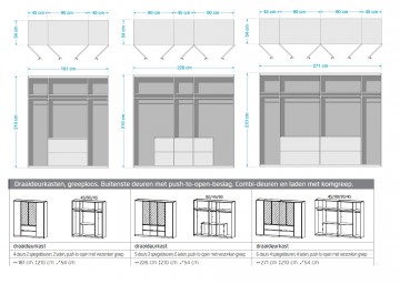 Draaideur linnenkasten main met spiegel indeling