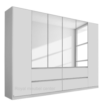 Draaideurkast main alpine wit met spiegel  271 cm