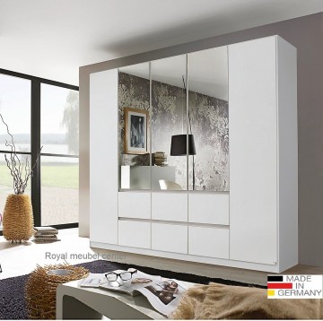 Draaideurkast main alpine wit met spiegel 226 cm