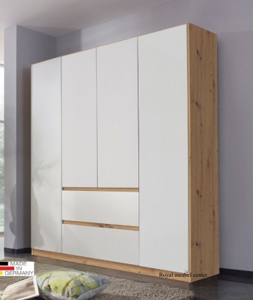 Draaideurkast main eiken wotan alpine wit181cm