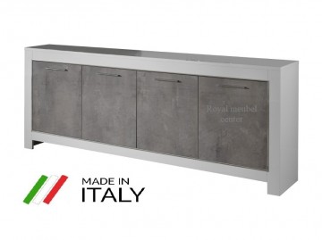 Dressoir chrome hoogglans marmer 4 deurs 0