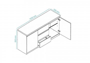 Dressoir forever hoogglans wit 165 cm 3