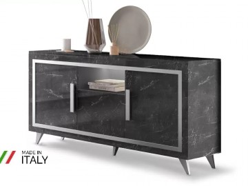 Dressoir silver hoogglans antraciet 160 cm met led lamp