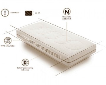 Ecosy greenwave pocketvering  pulse natuurlatex matras