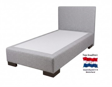 Eenpersoons boxspring elanza   zonder matras   lichtgrijs