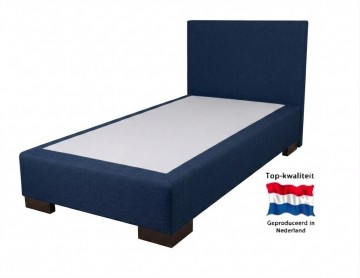 Eenpersoons boxspring elanza   zonder matras   navyblauw