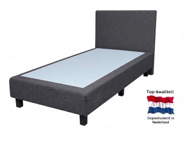 Eenpersoons vlakke boxspring roma  zonder matras   antraciet