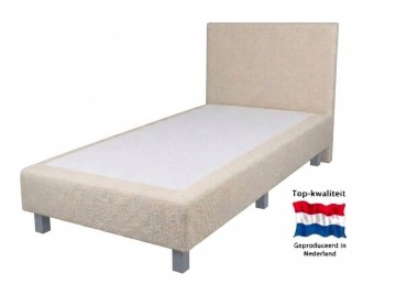 Eenpersoons vlakke boxspring roma  zonder matras   beige 0