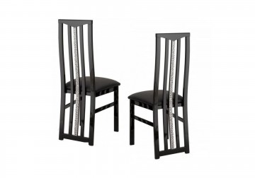 Eetkamerstoel italy chrome hoogglans zwart 1