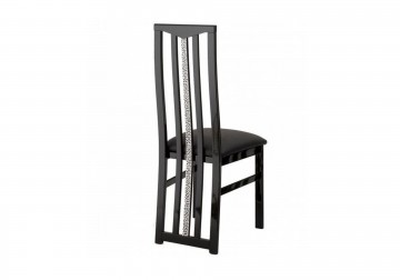 Eetkamerstoel italy chrome hoogglans zwart 3