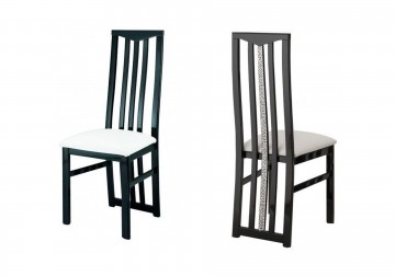 Eetkamerstoel italy chrome hoogglans zwart wit 1