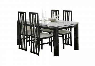 Eetkamerstoel italy chrome hoogglans zwart wit 4