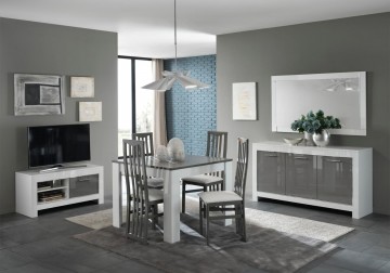 Eetkamerstoel italy hoogglans taupe grijs 2