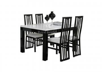 Eetkamerstoel italy hoogglans zwart wit 3