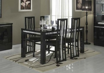 Eettafel forever chrome hoogglans zwart 160 cm 1