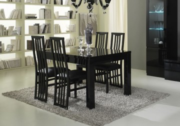 Eettafel forever hoogglans zwart 160 cm 1