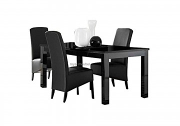 Eettafel forever hoogglans zwart 160 cm 2