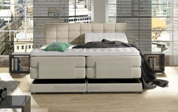 Elektrische boxspring paris bedden complete set beige stof royal meubel center