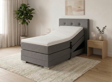 Elektrische eenpersoons boxspring nexa antraciet  compleet set