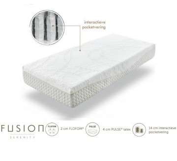 Fusion serenity flofom pulse latex hoog laag pocketvering matras