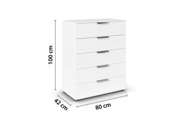 Hoge ladekast commode finesse alpine wit 2