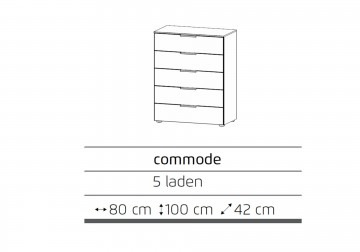 Hoge ladekast commode finesse alpine wit 6