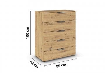 Hoge ladekast commode finesse eiken artisan 2