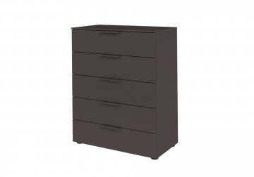 Hoge ladekast commode finesse grafiet grijs 1