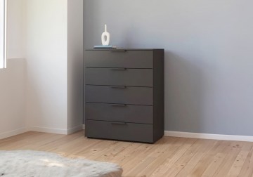 Hoge ladekast commode finesse grafiet grijs 4