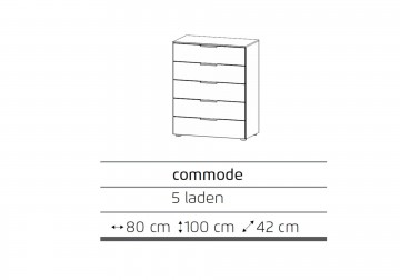 Hoge ladekast commode finesse grafiet grijs 6