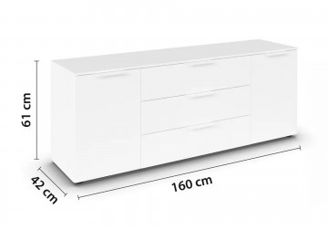 Lage commode dressoir finesse alpine wit 2