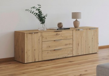 Lage commode dressoir finesse eiken artisan 199 cm 4