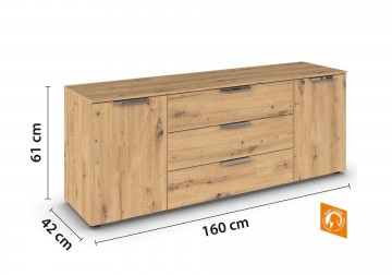 Lage commode dressoir finesse eiken artisan 2