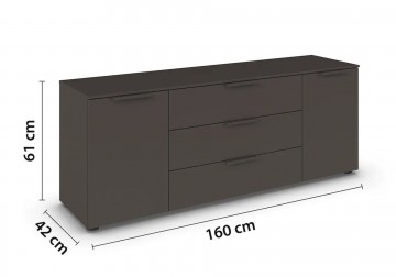 Lage commode dressoir finesse grafiet grijs 2