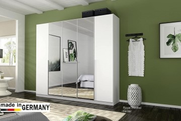 Linnenkast alaska wit met spiegel 5 deuren kledingkast