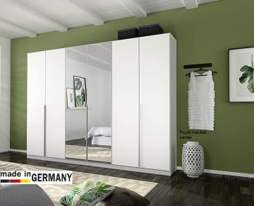 Linnenkast alaska wit met spiegel 6 deuren kledingkast