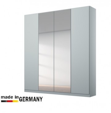 Linnenkast alaska zijde grijs met spiegel 4 deuren kledingkast