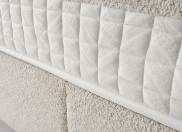 Matras vesper opbergbed  luxe zachte stof licht creme