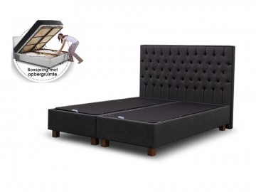 Opbergbedden gecapitonneerd   zwart