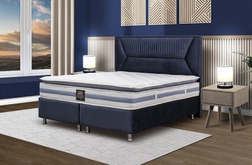 Opbergbedden marine blauw met matras