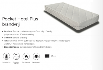 Pocket hotel plus brandvrij matrassen