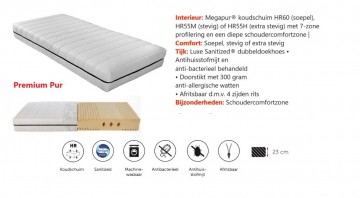 Premium pur koudschuim matras binnenkant