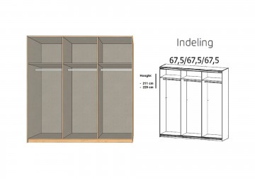 Schuifdeur kledingkast 3 deuren spiegel zijdegrijs 203 cm 2