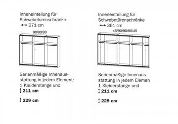 Schuifdeur kledingkast xl 3 deuren glas basalt grijs spiegel 9 0
