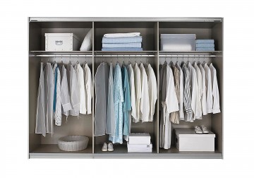 Schuifdeur kledingkast xl 3 deuren glas zijdegrijs   spiegel 2