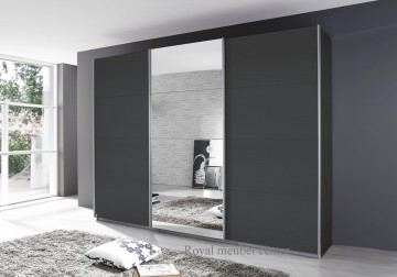 Schuifdeur kledingkast xl 3 deuren spiegel   metalic grijs 1