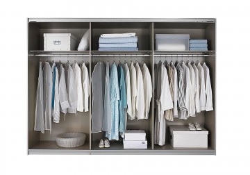Schuifdeur kledingkast xl 3 deuren spiegel   metalic grijs 2