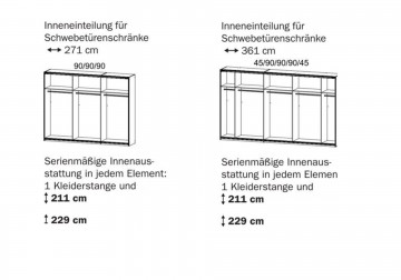 Schuifdeur kledingkast xl 3 deuren spiegel   metalic grijs 9
