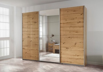 Schuifdeur kledingkast xl 3 deuren spiegel eiken artisan 1