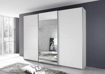 Schuifdeur kledingkast xl 3 deuren spiegel wit 1